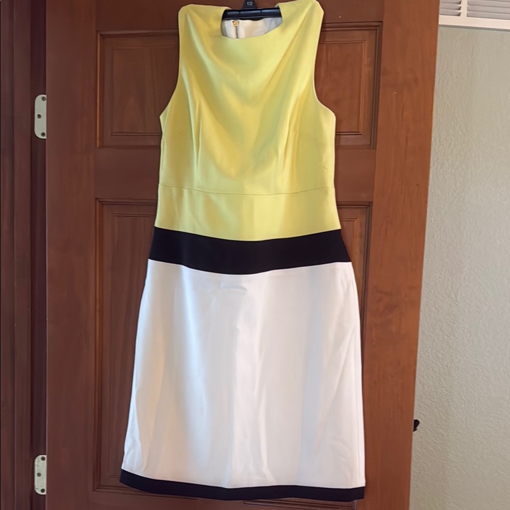 Studio One Yellow and White Midi Dress